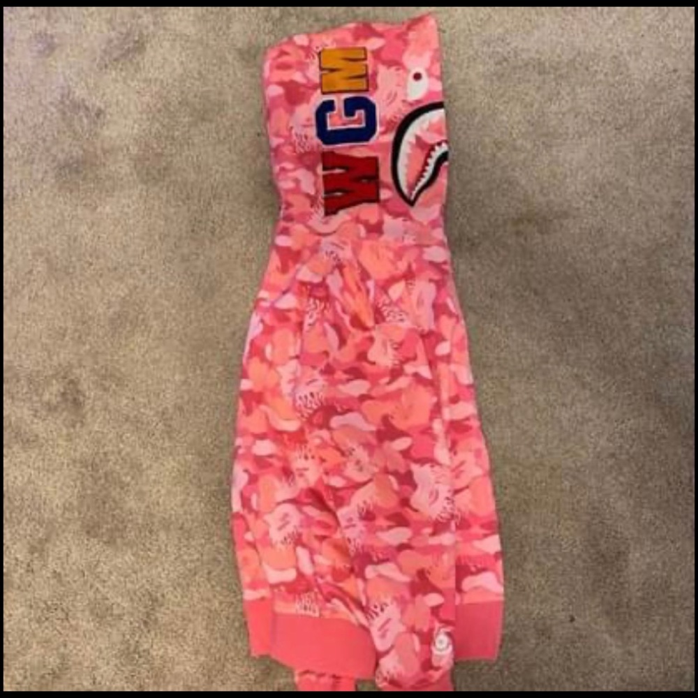 Bape Fire Camo Pink Hoodie